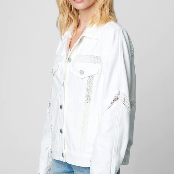 (A8) Blank NYC Infinite Toad Denim Jean Jacket, White, Size Large, NWT - Picture 4 of 12